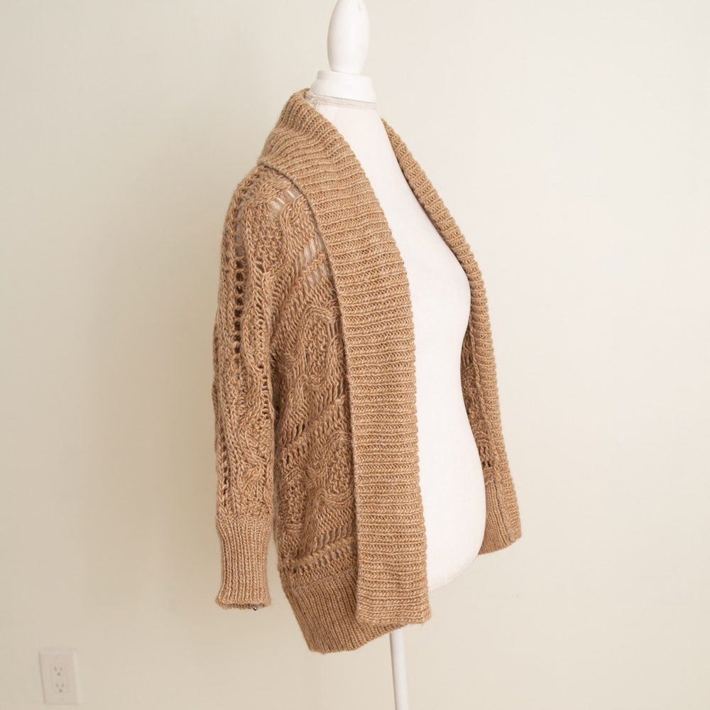 Heavyweight tan cardigan style sweater